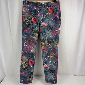 Robell Jeans Women's Sz 8 Modell Rose 09 Stretchy Pull On Floral Print Pants